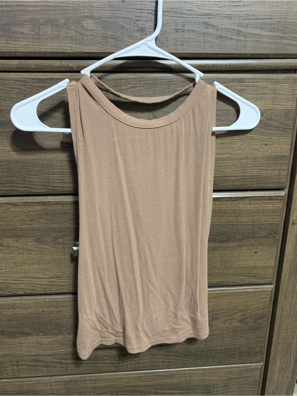 Brown backless tank top